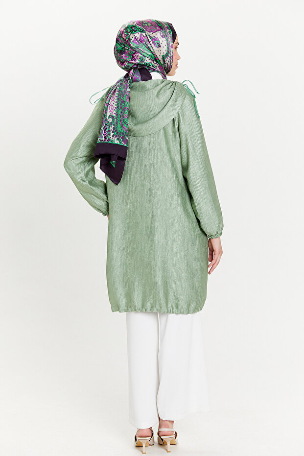 Düğmeli Jakarlı Kap - 5