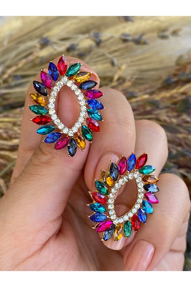 Evening Dress Oval Nail Earring