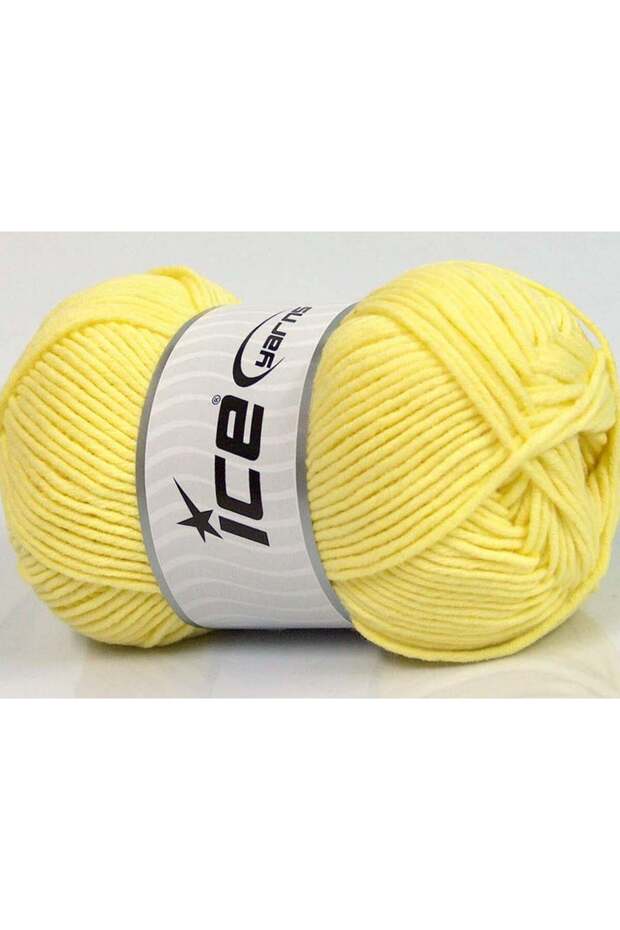 4X100Gr. Lorena Worsted Acrylic, Cotton Light Yellow Summer Yarns, Cotton, Worsted
