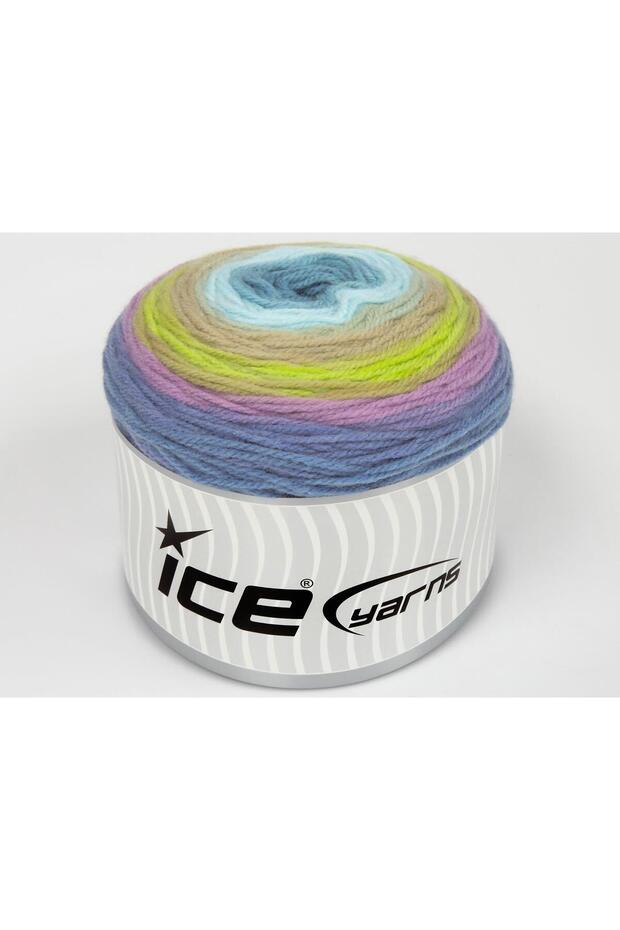 Lot of 2 X 150Gr Skeins Ice Yarns Cakes Dk Yarn Beige Green Orchid Turquoise Shades