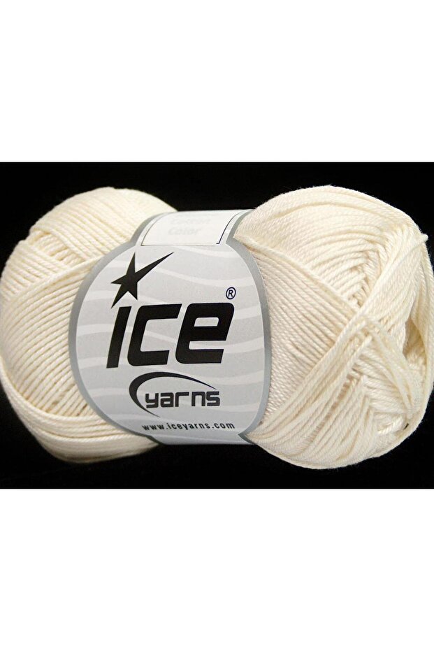 6X50Gr. Almina Cotton Mercerized Cotton Ecru Summer Yarns, Cotton, 100% Cotton