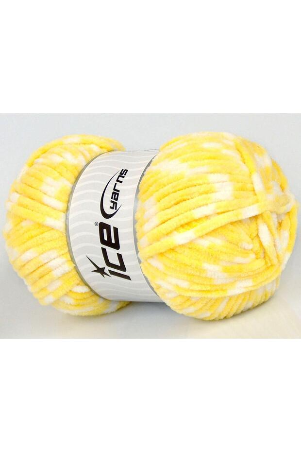4X100Gr. Chenille Baby Colors Micro Fiber White, Yellow Winter, Baby, Chenille, Tie-Dye Patterned, Worsted