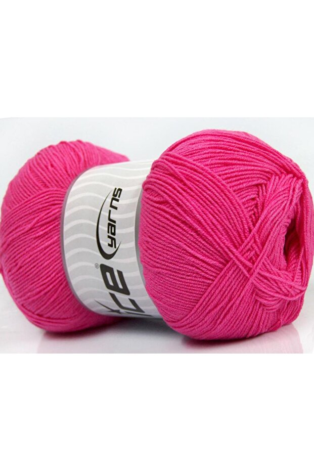 4X100Gr. Lorena Superfine Acrylic, Cotton Dark Pink Very Fine, Summer Yarns, Cotton