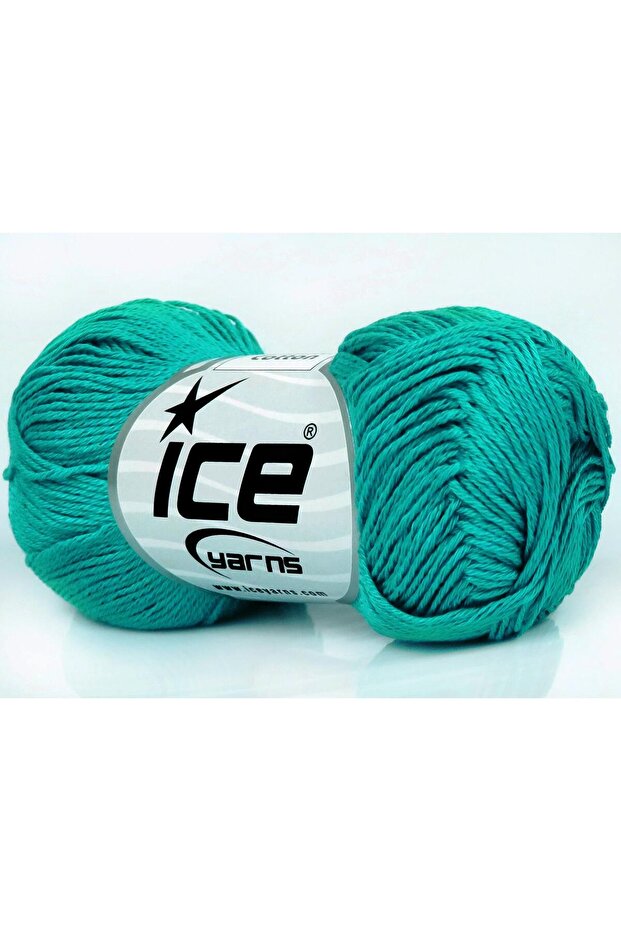 6X50Gr. Almina Cotton Mercerized Cotton Turquoise Summer Yarns, Cotton, 100% Cotton