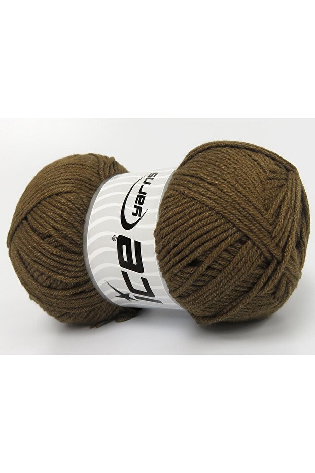 4X100Gr. Jeans Cotton Premium Acrylic, Cotton Brown Summer Yarns, Cotton, Acrylic