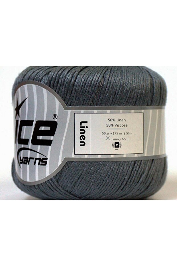 6X50Gr. Linen Viscose, Linen Dark Grey Viscose, Summer Yarns, Linen