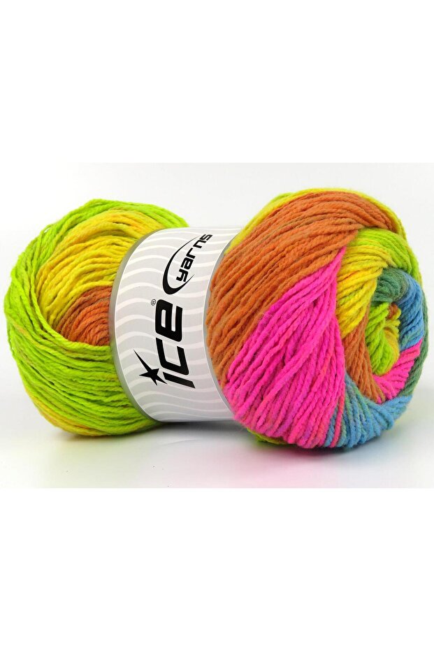 Lot of 4 X 100Gr Skeins Ice Yarns Magic Light Hand Knitting Yarn Rainbow