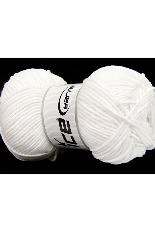 Lot of 4 X 100Gr Skeins Ice Yarns Lorena Worsted (55% Cotton) Yarn White