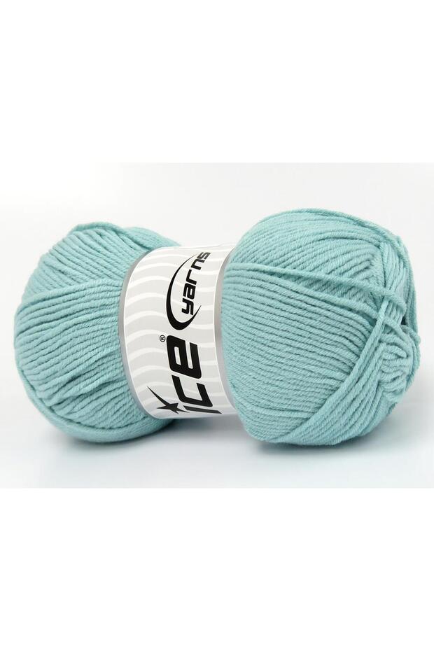 Lot of 4 X 100Gr Skeins Ice Yarns Jeans Cotton Sport (60% Cotton) Yarn Light Ocean Green