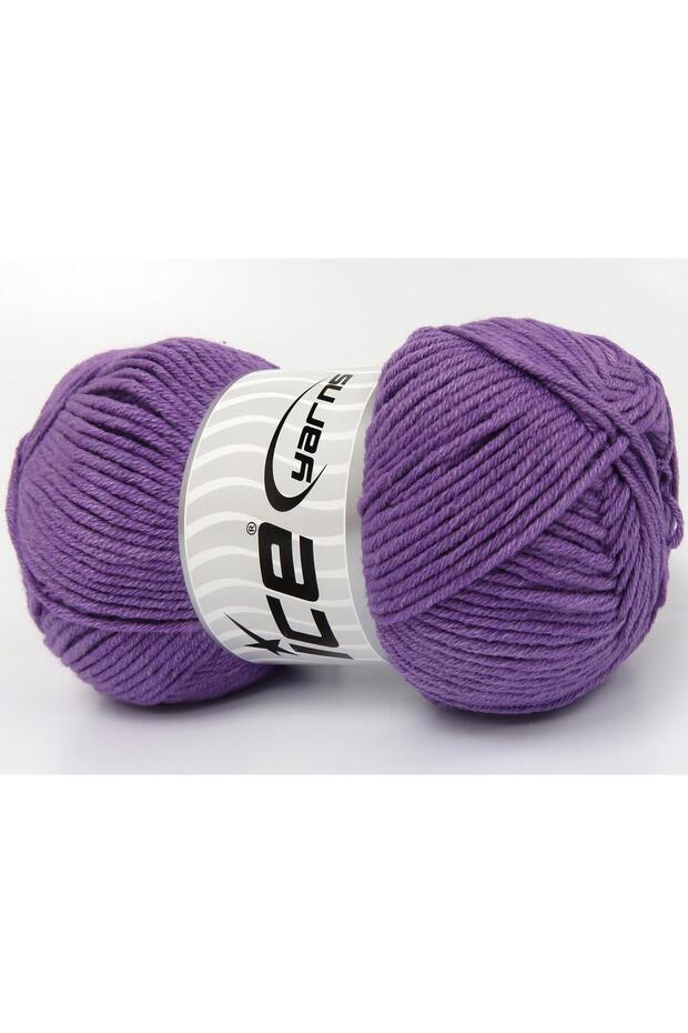 4X100Gr. Jeans Cotton Premium Acrylic, Cotton Purple Summer Yarns, Cotton, Acrylic