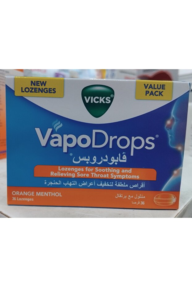 Vapodrops 36 Tab Orange Menthol - 9867 --- فيكس فابودروبس 36 قرص منثول مع برتقال