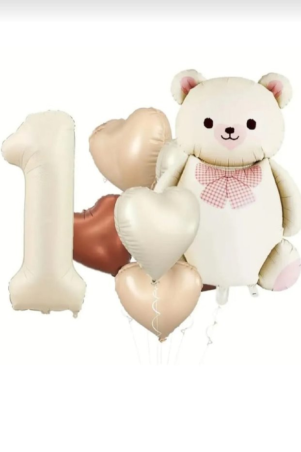 Pink Ribbon Aycik Heart Foil Balloon Birthday Party Set Decoration