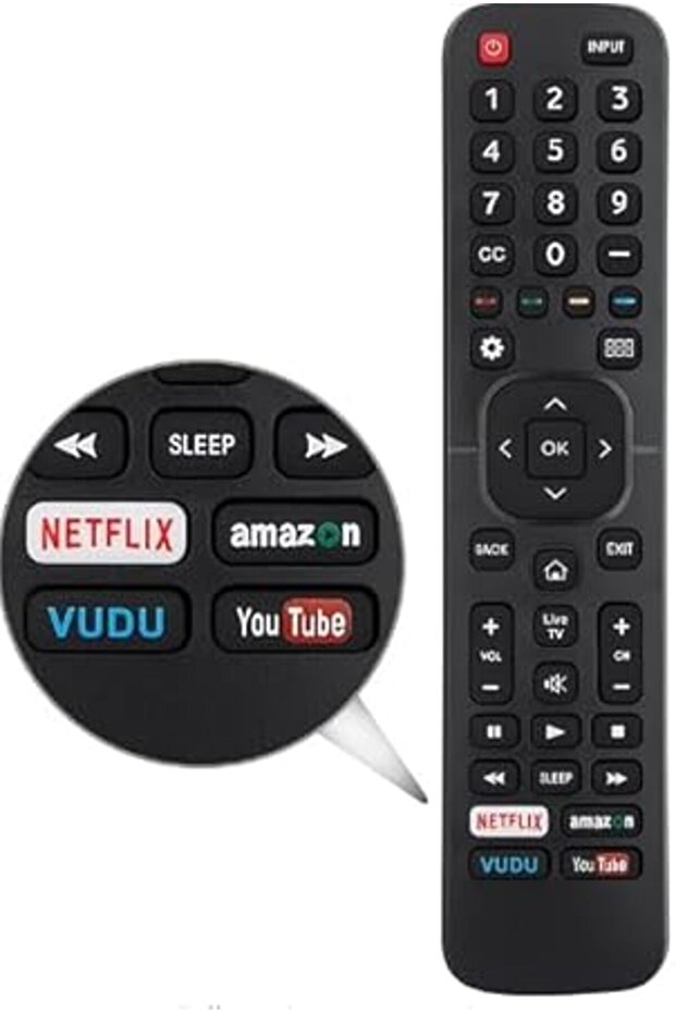 Replacement Remote for All 4K LED HD UHD Smart TVs – Netflix, Amazon, YouTube, Vudu Buttons