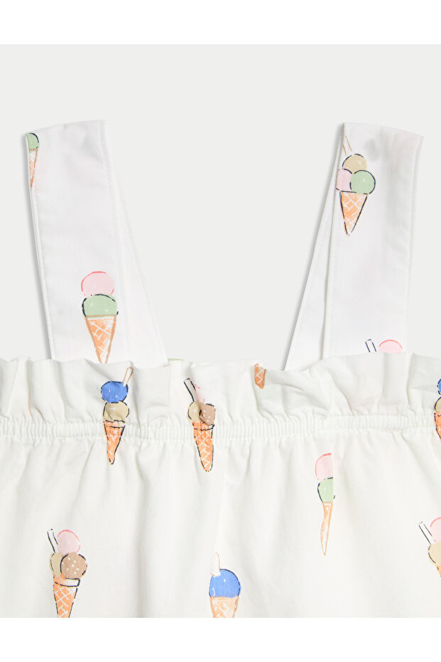 Saf Pamuklu Dondurma Desenli Pijama Takımı (1–3 Yaş) - 5