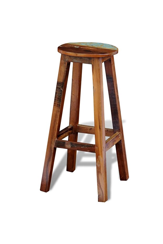 Bar Stool Solid Reclaimed Wood - 2