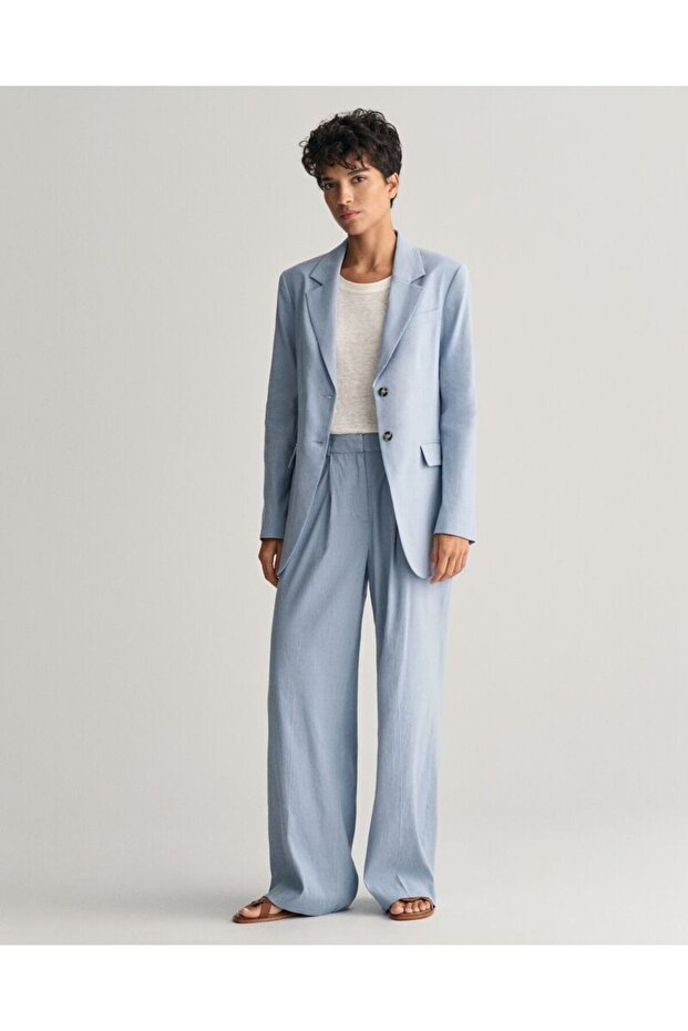 RELAXED STRETCH LINEN TAILORED PANT