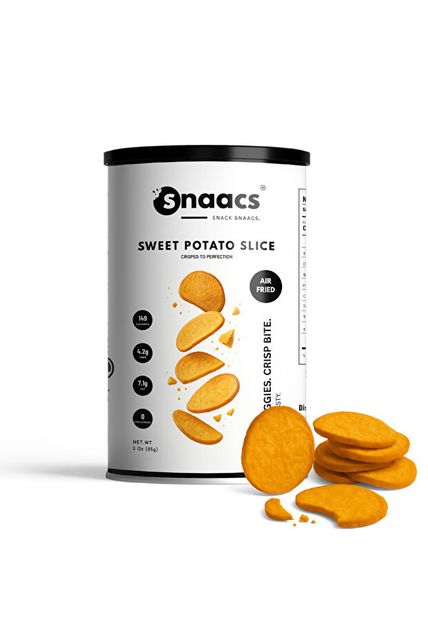 Crispy Sweet Potato Slices | Sweet & Nutty | Air-Fried Vegetable Snack - Pack of 3 oz | 85 g