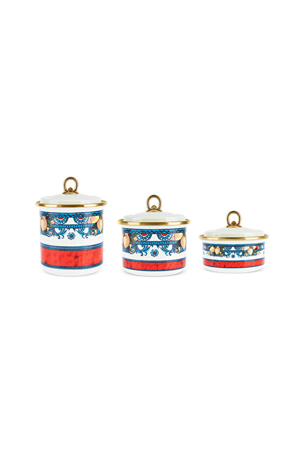 Amalfi Enamel 3-Piece Large Size Jar Set