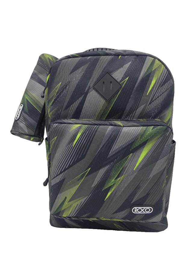 Zigzag Abstract Backpack with Accessory - 1
