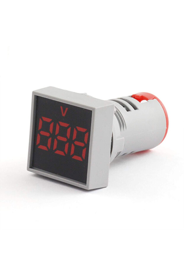 Square panel voltmeter, 22mm red - 1