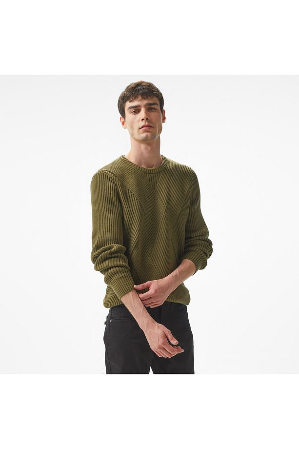 Erkek Haki Regular Fit Triko - 1