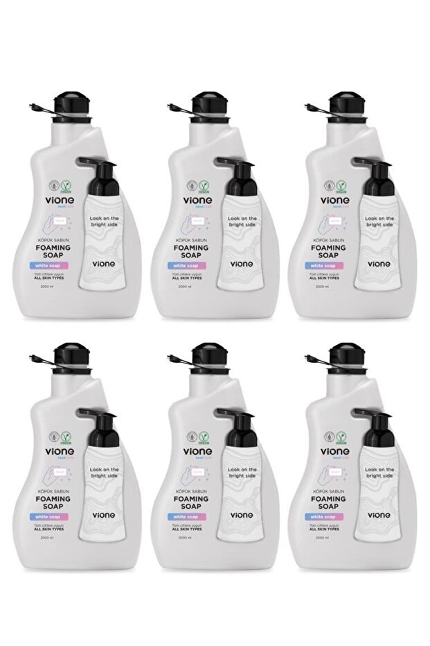 6 Pieces of Foam Soap with White Soap for Hands and Face 2 Lt (Foam Maker Soap Dispenser with Gift)