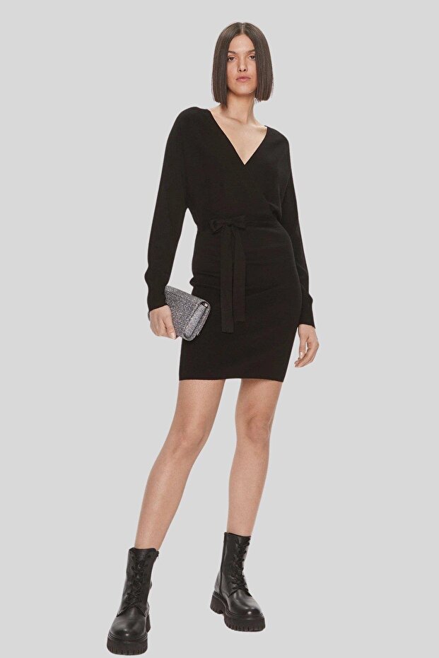 Kadın Slim Fit Örme Elbise - 2