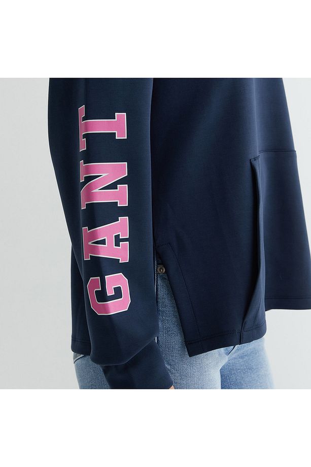 Kadın Lacivert Regular Fit Yarım Fermuarlı Logolu Sweatshirt - 6