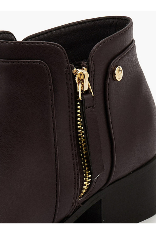 حذاء صلب للكاحل مع سحاب للإغلاق - 4