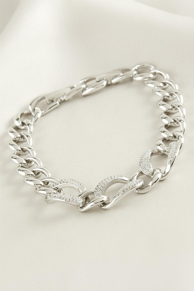 Xuping Oval Zircon Stone Luxury Steel Bracelet Natural Stone Bracelet Stylish Design