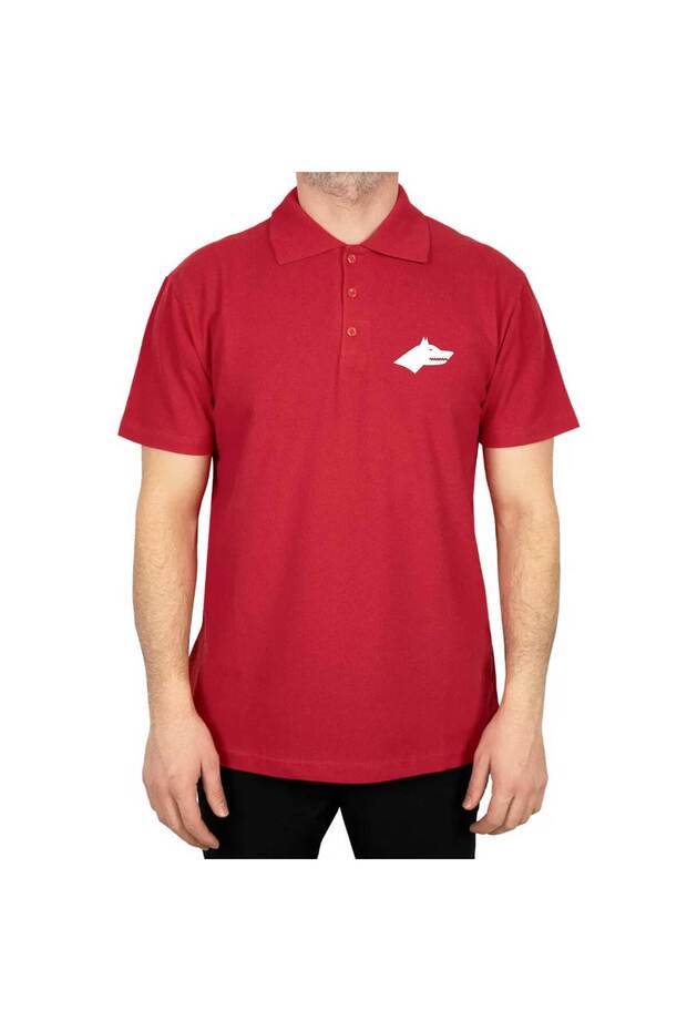 Polo Neck Göktürk Kurt Red T-Shirt