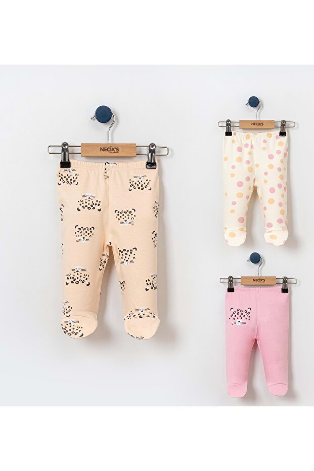 طقم بنطلون ثلاثي مع أحذية ليوبارد باللون الوردي - 1