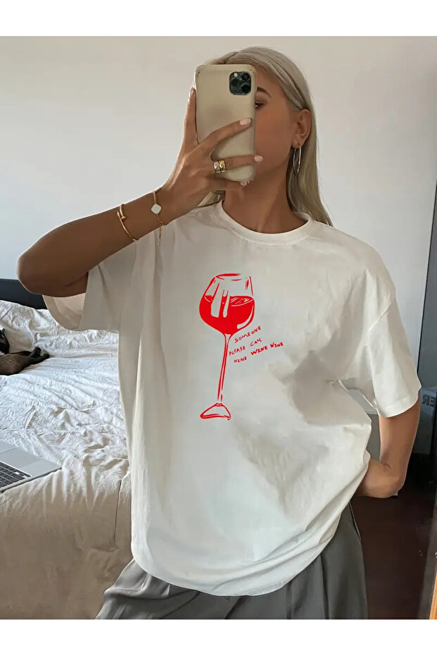 Premium Oversized Fit Short-Sleeve Printed T-Shirt