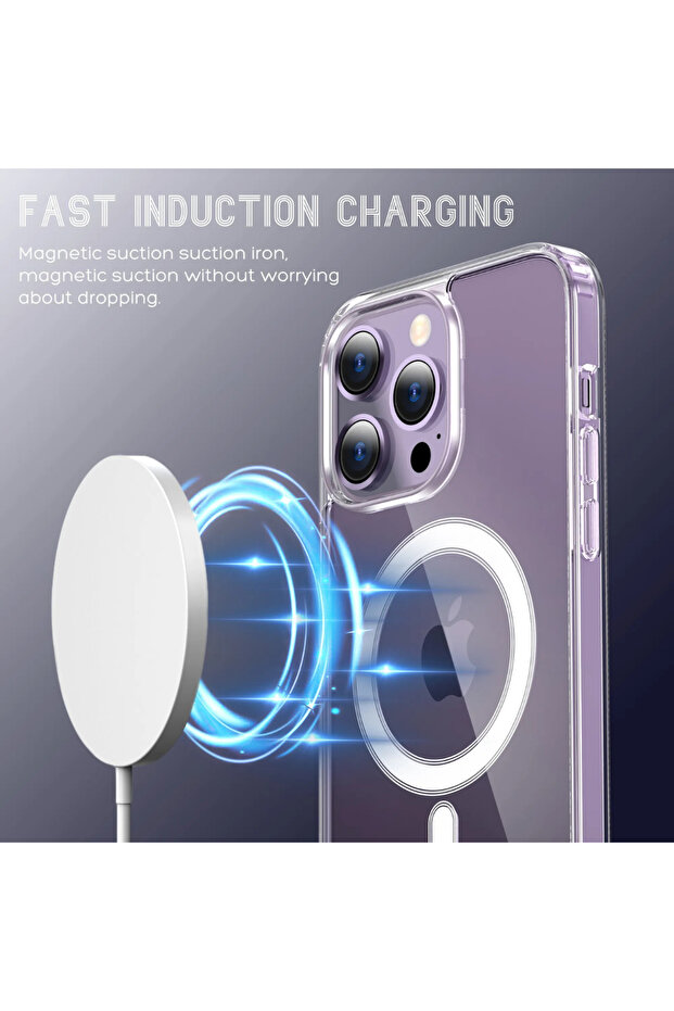 Protective Transparent Case with Wireless Charging for iPhone 15 Pro - 4