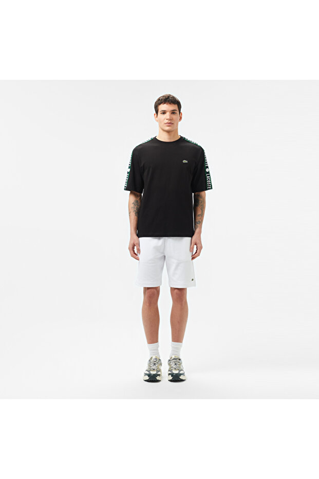 Erkek Relaxed Fit Bisiklet Yaka Baskılı Siyah T-Shirt - 3