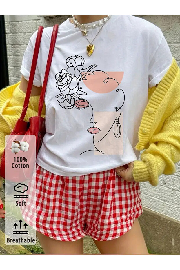 Premium Oversized Fit Short-Sleeve Printed T-Shirt