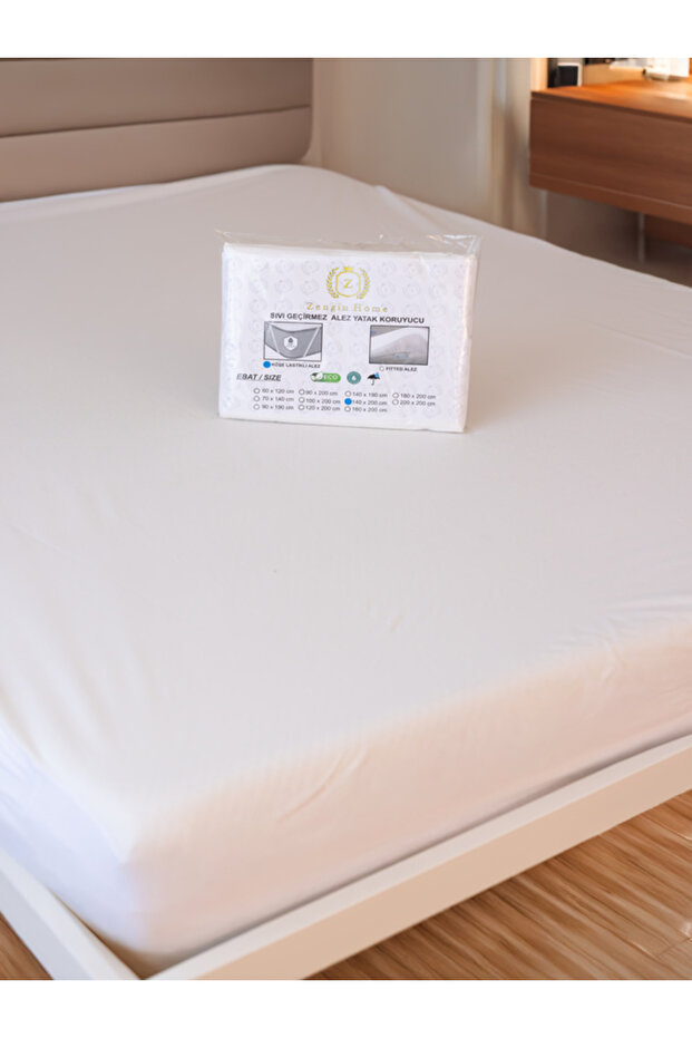 Alez Full Kenar Mikro Fitted Sıvı Geçirmez Sessiz Çift Kişilik-tek Kişilik-bebek Yatak Koruyucu-GRİ - 6