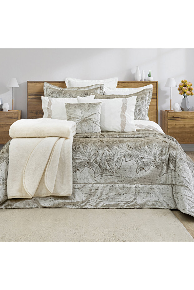 Home Leaf Çeyiz Seti 11 Parça-Krem - 1