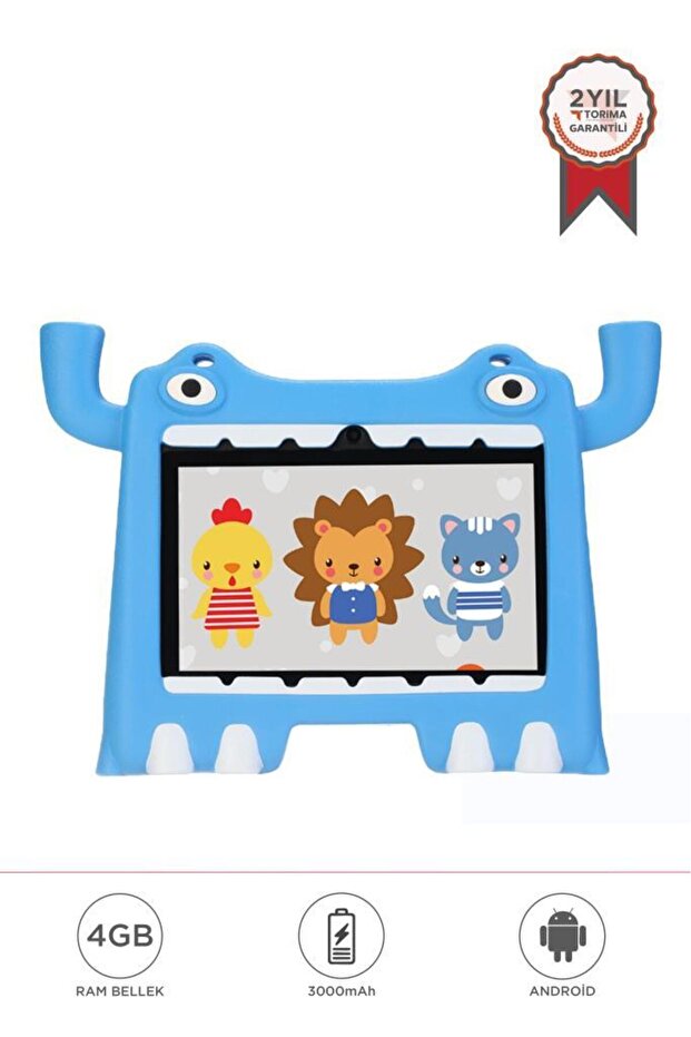 Çocuk Tableti Android 13 Kılıf Hediyeli T16 Mavi - 1