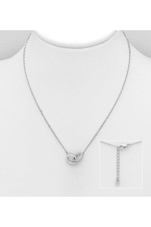 Double Charm Silver Necklace - 1