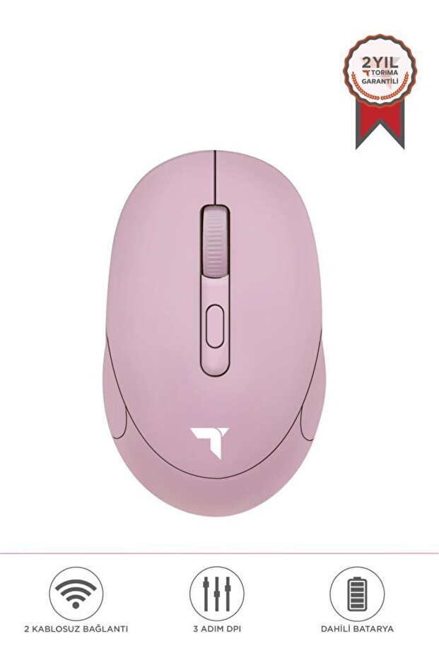 TM-17 Pembe Çift Modlu Sessiz Kablosuz Mouse Fare - 1