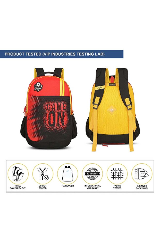 حقيبة ظهر مدرسية CHASE 02 باللون الأحمر - 6