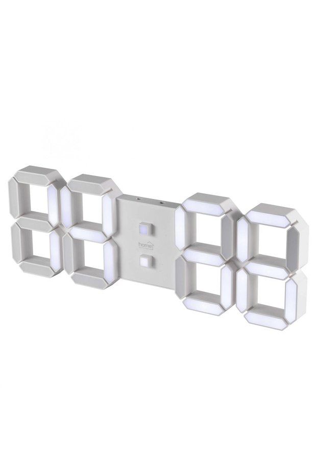 Ceas deșteptător digital cu LED, 3D, alb