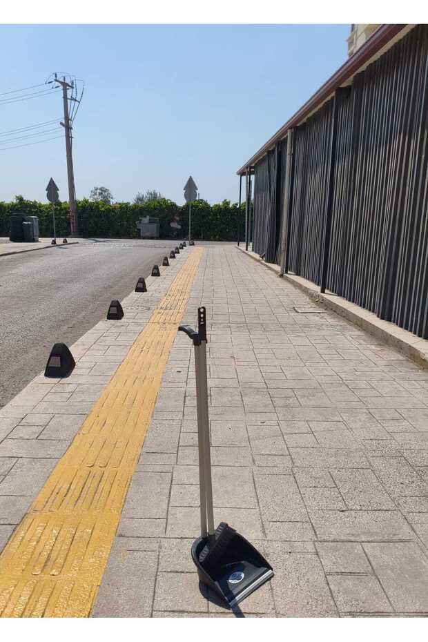 🖤 فرشاة مقبض فاخرة - رمادي غامق 🖤 فرشاة مع مكنسة