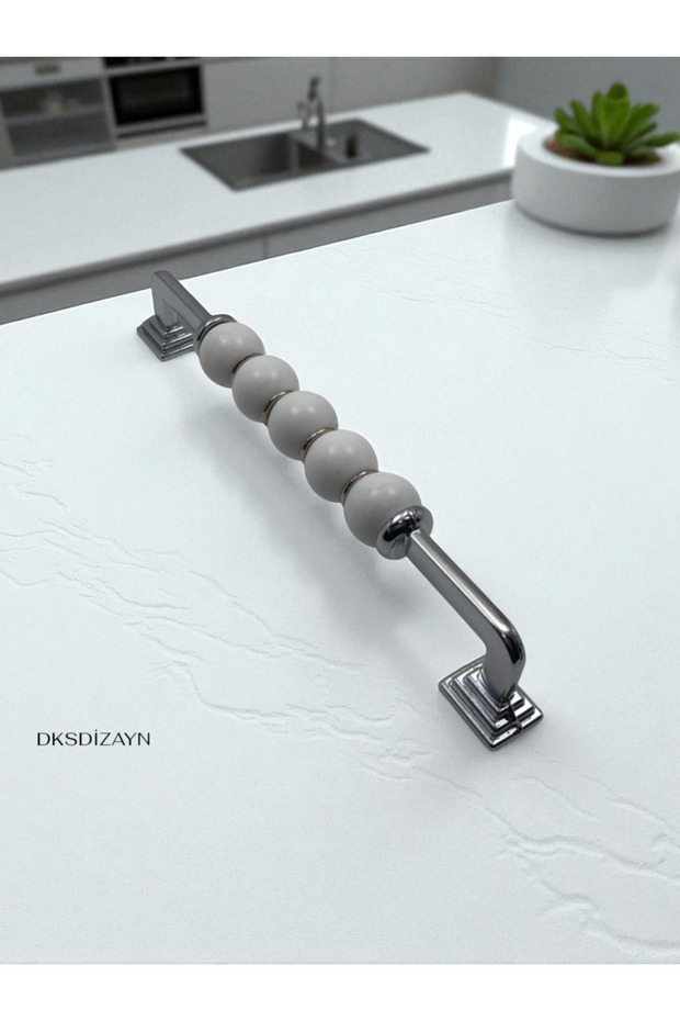 Maya Beaded 192 mm Chrome Special Heavy Metal 1St Classroom Furniture Drawer Kitchen Cabinet Handle Premium Handle
