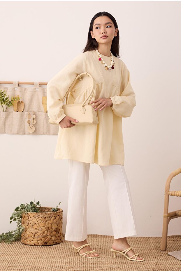 V Panama Tunik Vanilya - 5