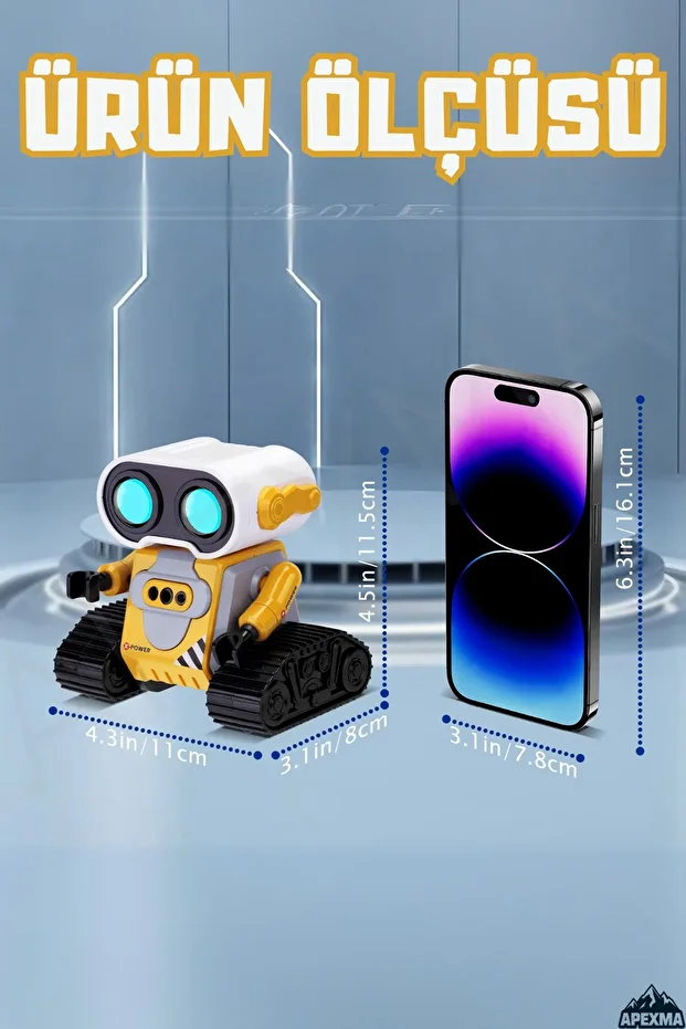 Oyuncak Uzaktan Kumandalı El Sensörlü Dahili Şarjlı Işıklı Sesli İnteraktif Akıllı Robot - 3