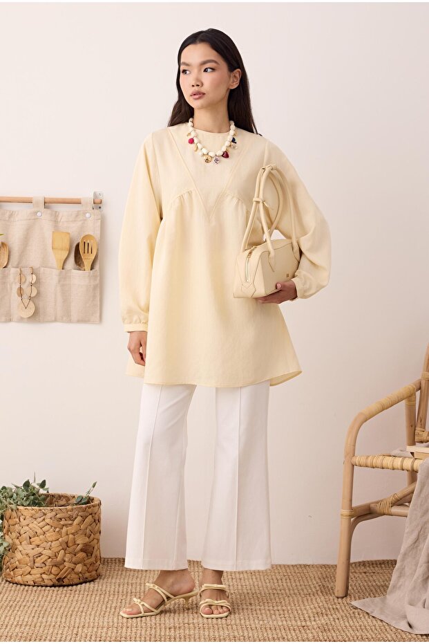 V Panama Tunik Vanilya - 1