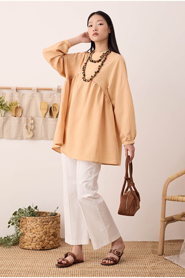 V Panama Tunik Açık Somon - 4