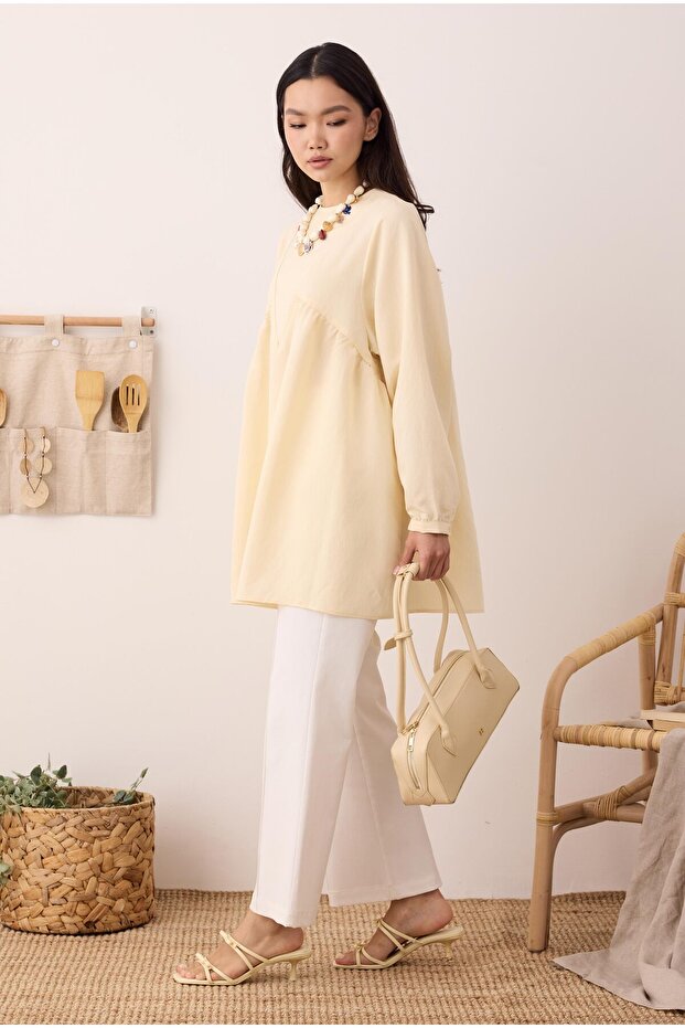 V Panama Tunik Vanilya - 6